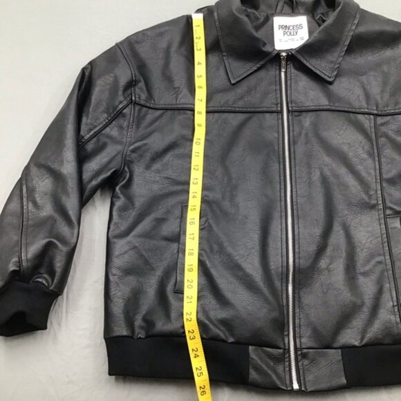 Princess Polly Black Goldsmith Faux LeatherBomber Jacket - Picture 5 of 10